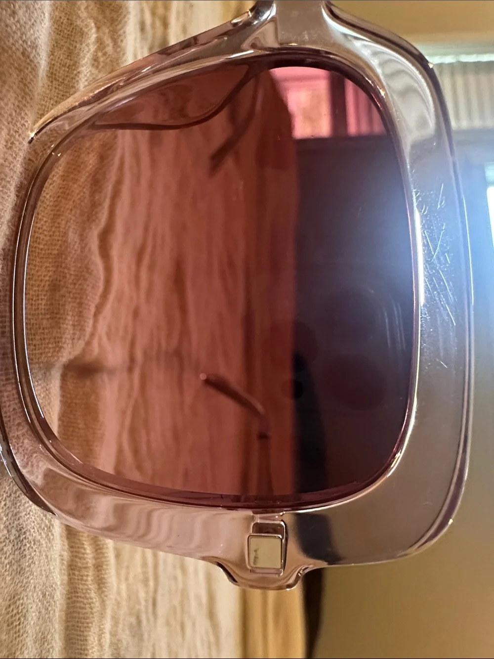 Diff Eyewear Clear Pink Oversized Square Sunglasses